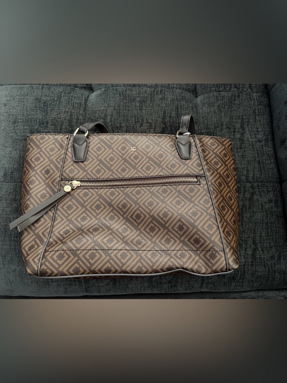 Liz Claiborne Brown Monogram Tote